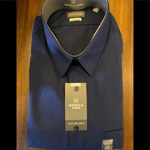 Van Heusen navy dress shirt NWT